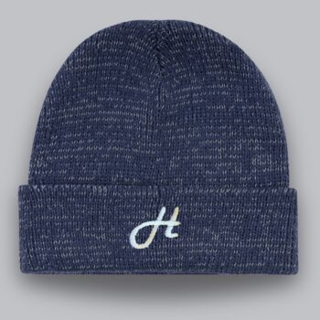 Reflektierende Mütze Tampa in Navy mit gesticktem Logo – Werbeartikel von Huthelden