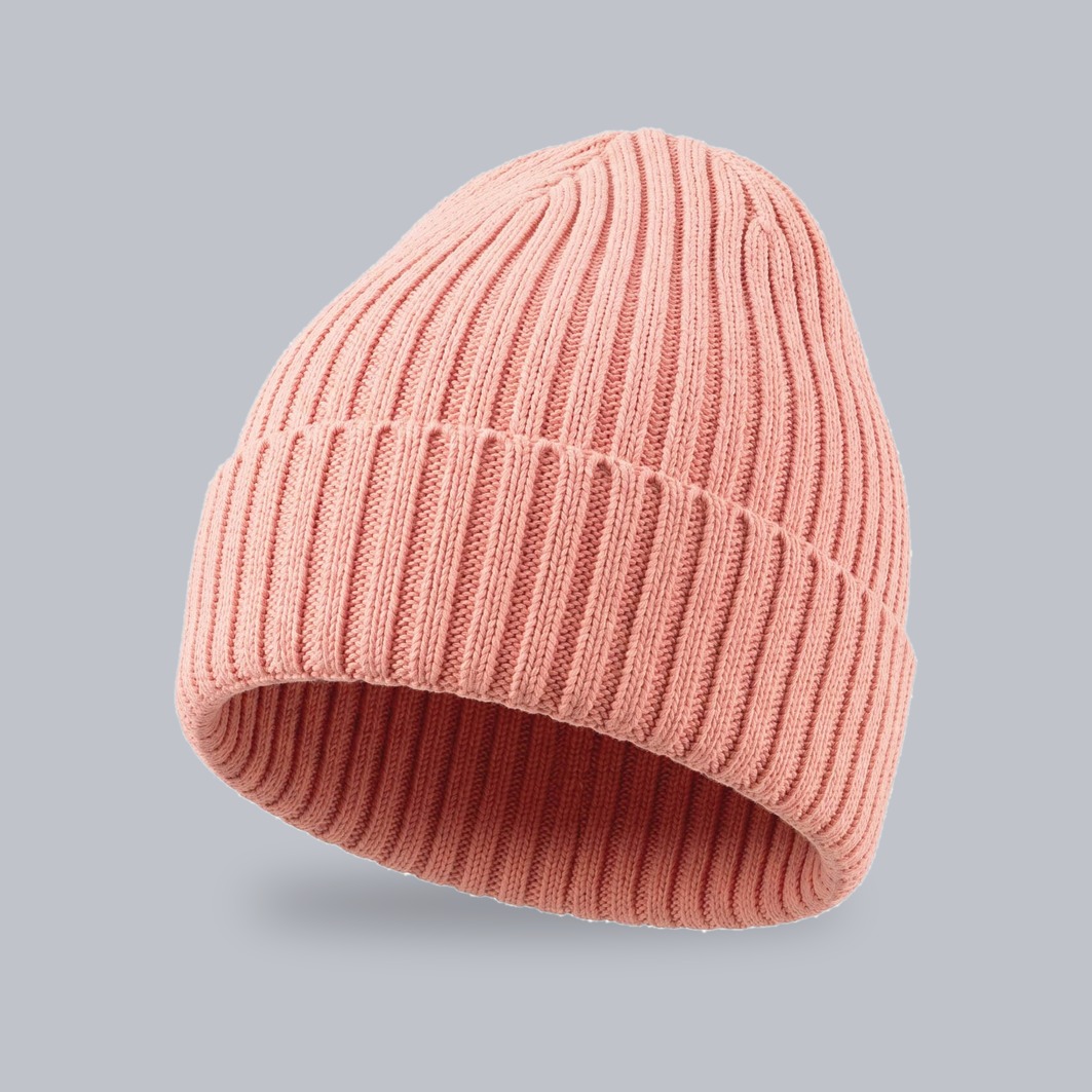 Merino-Mütze Joanna zum Besticken – Dusty Pink Mütze Joanna mit Merinowolle in Dusty Pink – zum Besticken mit deinem Logo, Werbeartikel von Huthelden