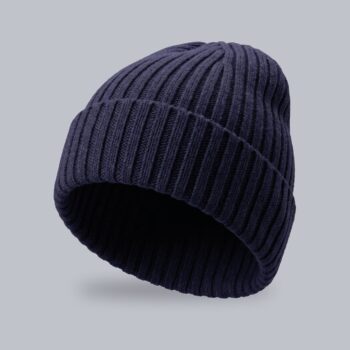 Mütze Joanna mit Merinowolle in Navy – zum Besticken mit deinem Logo, Werbeartikel von Huthelden