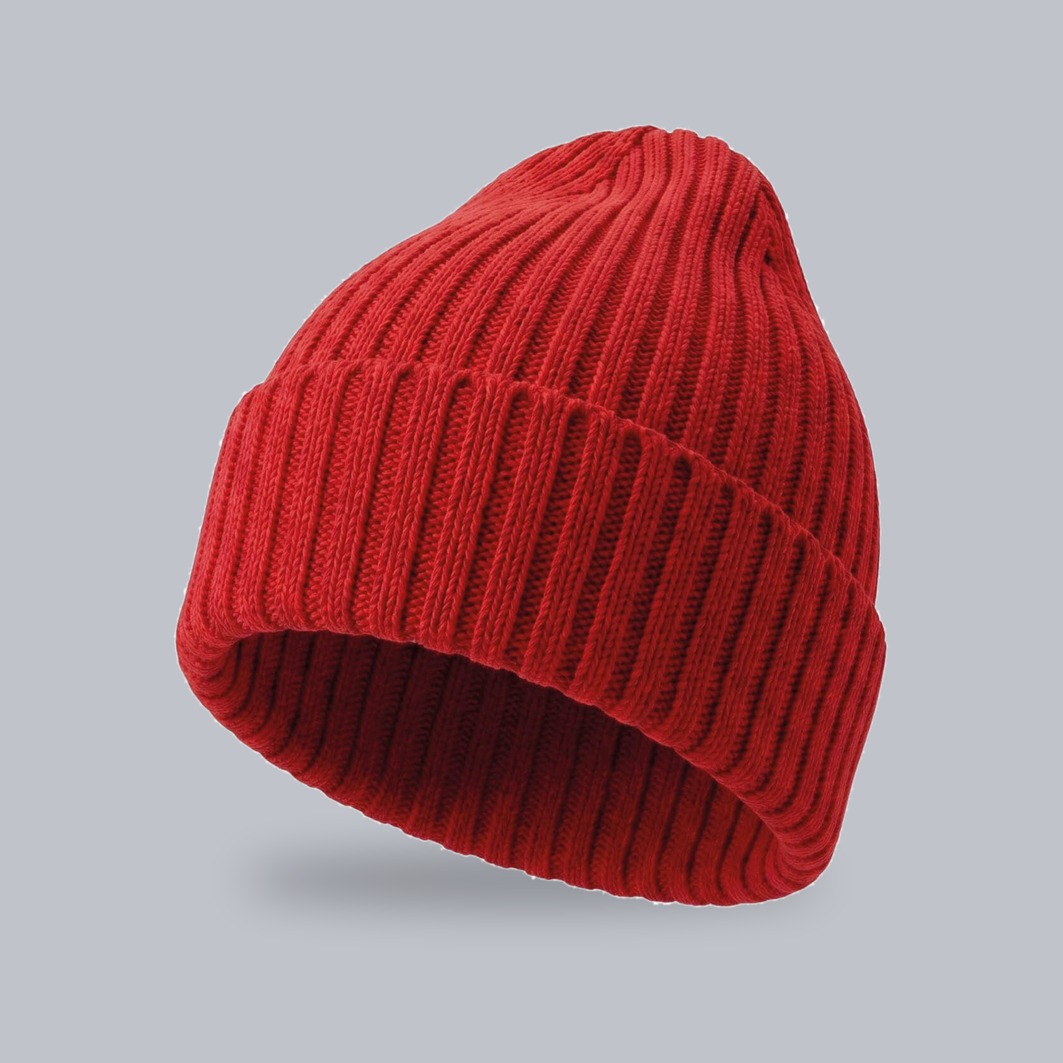 Merino-Mütze Joanna zum Besticken – Rot Mütze Joanna mit Merinowolle in Rot – zum Besticken mit deinem Logo, Werbeartikel von Huthelden